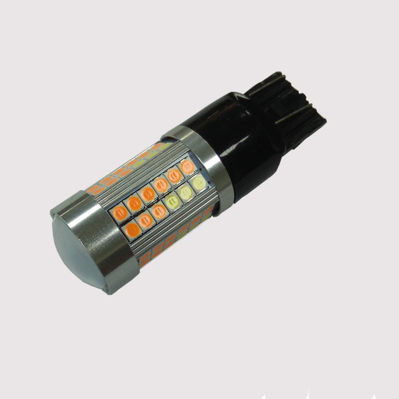 Indbygget super canbus fejlfri real 21 / 5W 3030SMD Dobbelt farveomskiftning bay15d 1157 7443 3157 led drl og blinklys