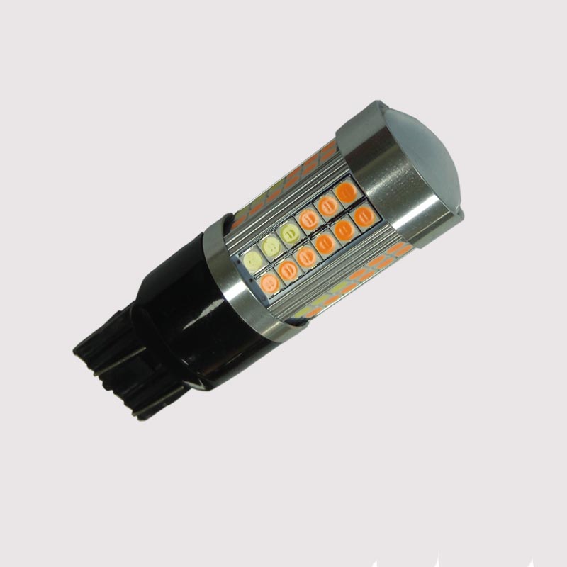 Indbygget super canbus fejlfri real 21 / 5W 3030SMD Dobbelt farveomskiftning bay15d 1157 7443 3157 led drl og blinklys